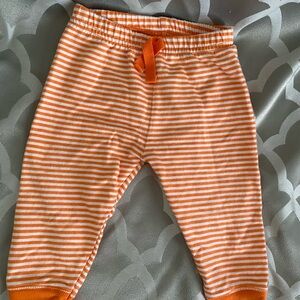 Orange Striped Baby Pants with Turkey on the Backside